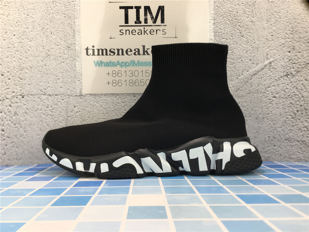 Balenciaga Speed Trainer Black Graffiti Sole